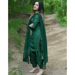 Dashin Green Color Wedding wear Punjabi Patiala Suit